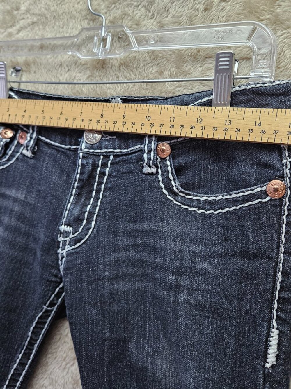 True Religion Billy Super T Jeans Made in USA Denim Signature Contrast Stitching - Picture 5 of 15